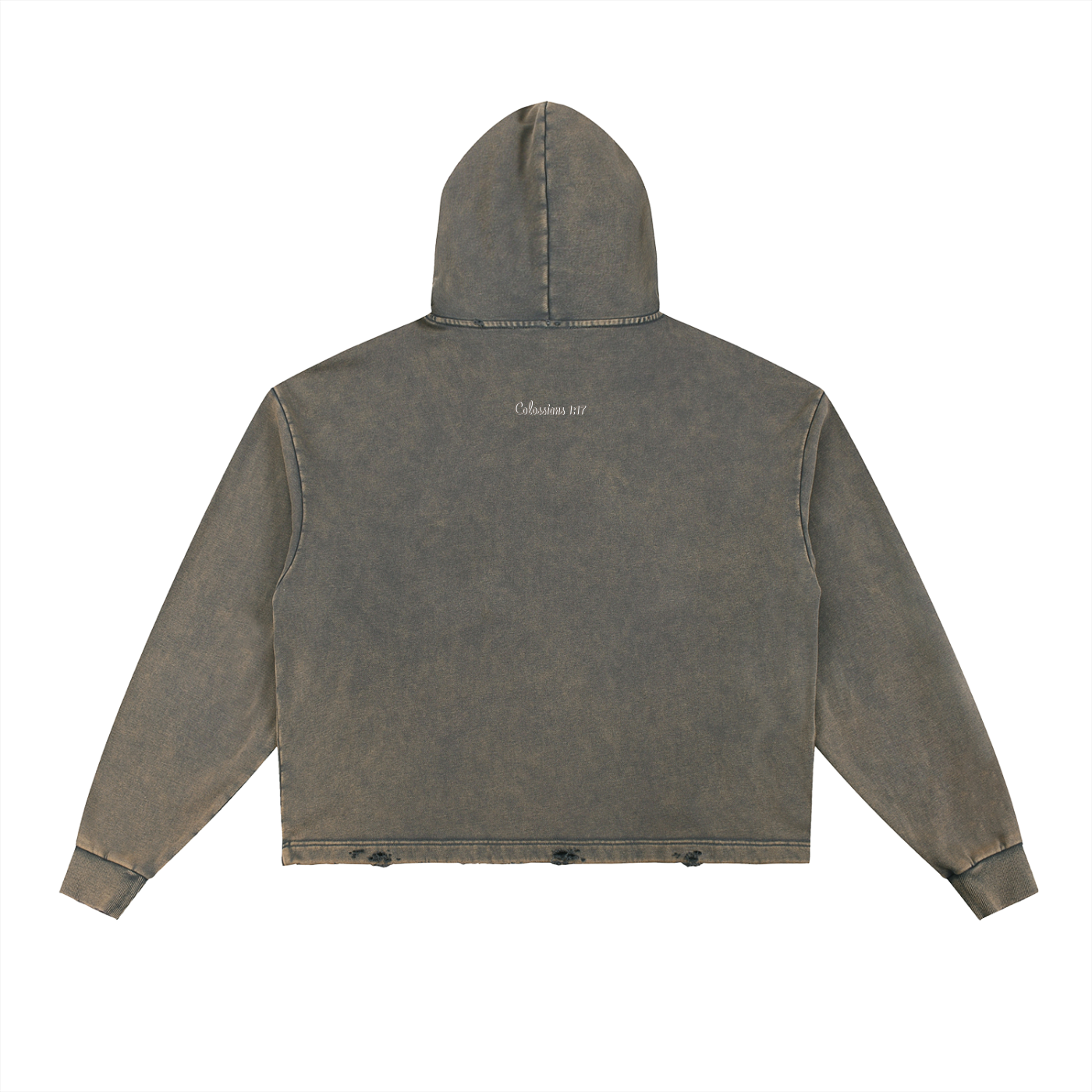 Gray "He Reigns" Vintage Washed Hoodie