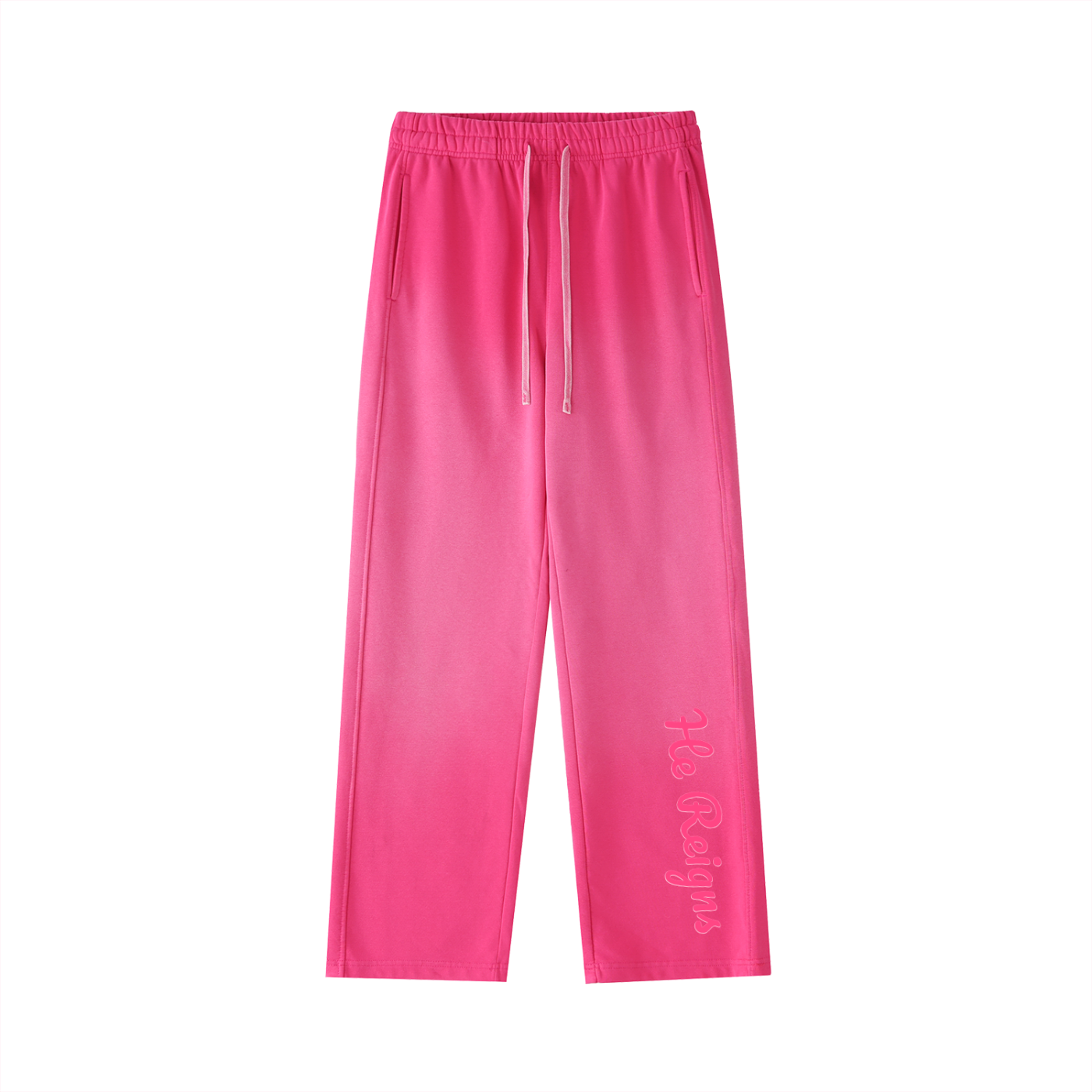 “He Reigns” Vintage Washed Straight-Leg Sweatpants