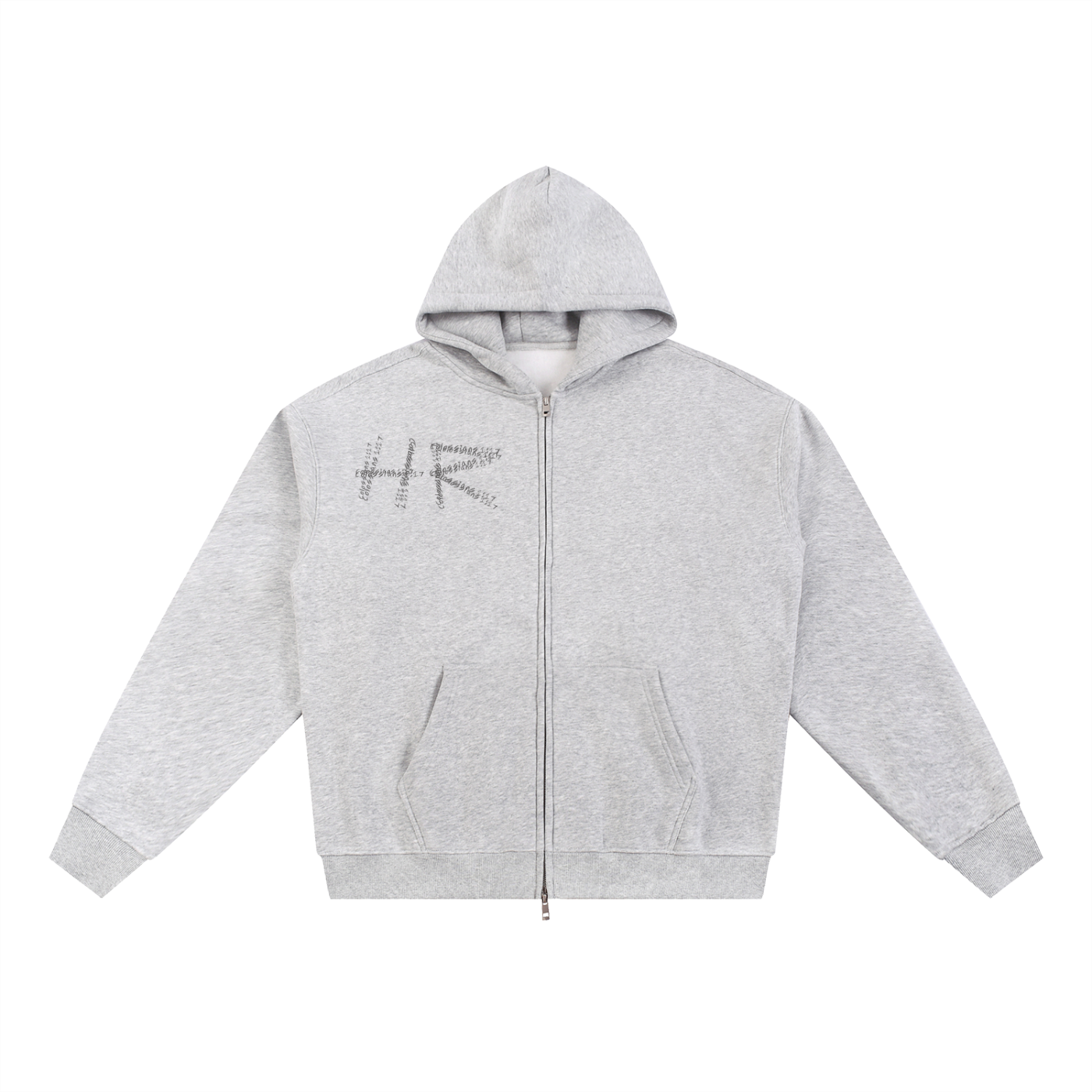 Black & Gray "He Reigns" Zip-Up Hoodie